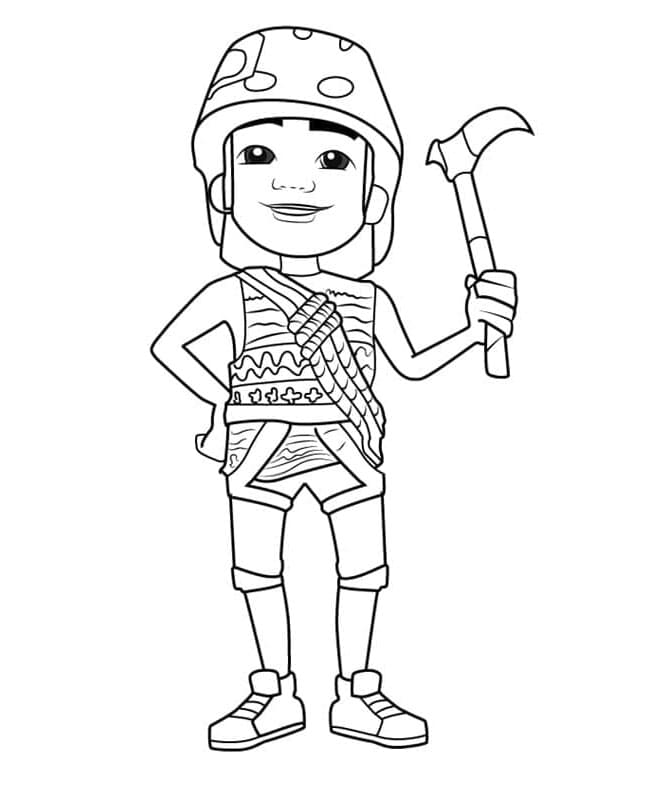 Subway Surfers Skater Carlos Coloring Page