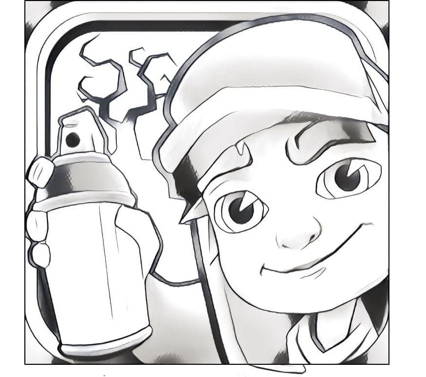 Subway Surfers Sketch Coloring Page