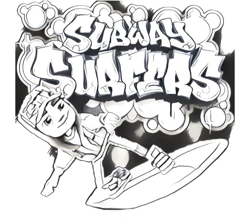 Subway Surfers Sketch Giveaway Coloring Page