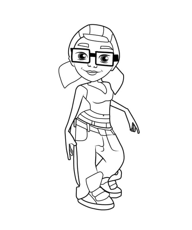 Subway Surfers Tricky the Skater Coloring Page