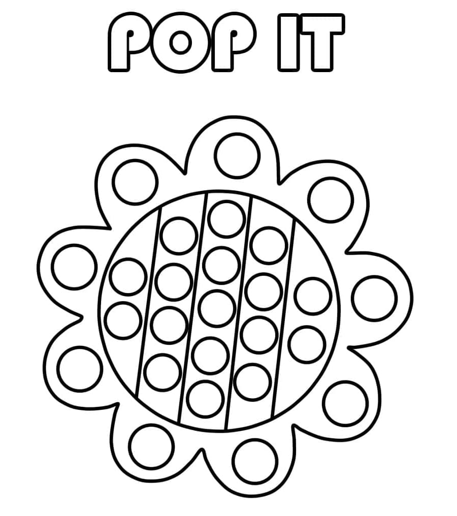 Sunflower Pop It Coloring Page