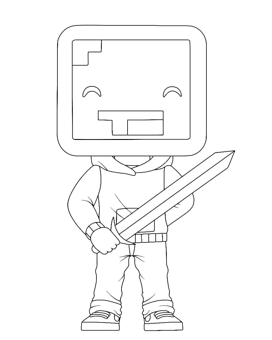 Swordsman in Dream SMP Coloring Pages