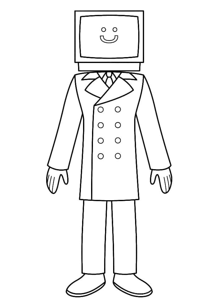 TV Man Free For Kids Coloring Page