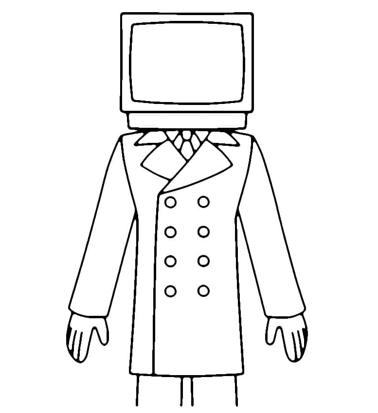 TV Man from Skibidi Toilet Free Coloring Page