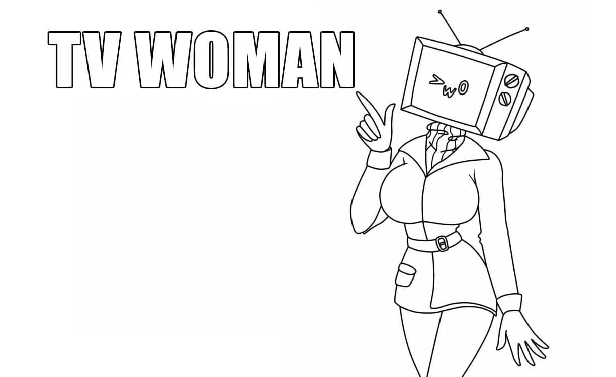 TV Woman Skibidi Toilet Free Printable Coloring Page