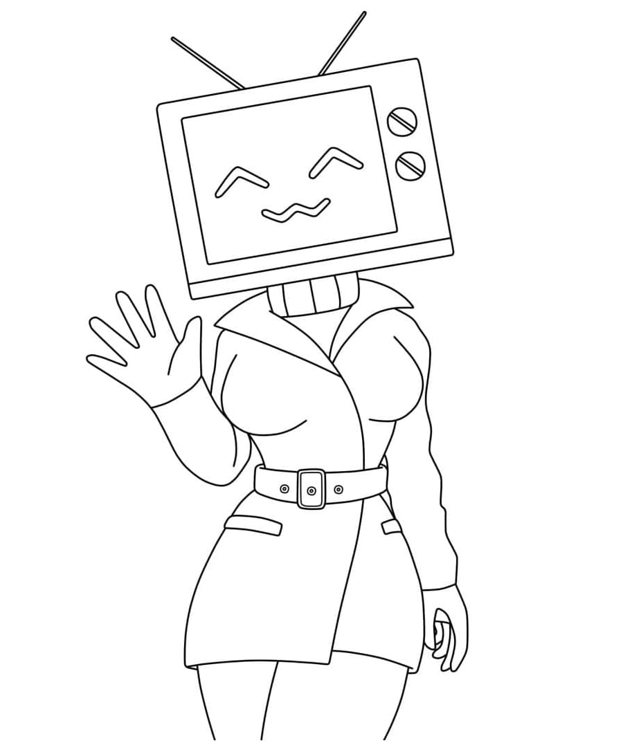 TV Woman from Skibidi Toilet Free Coloring Page