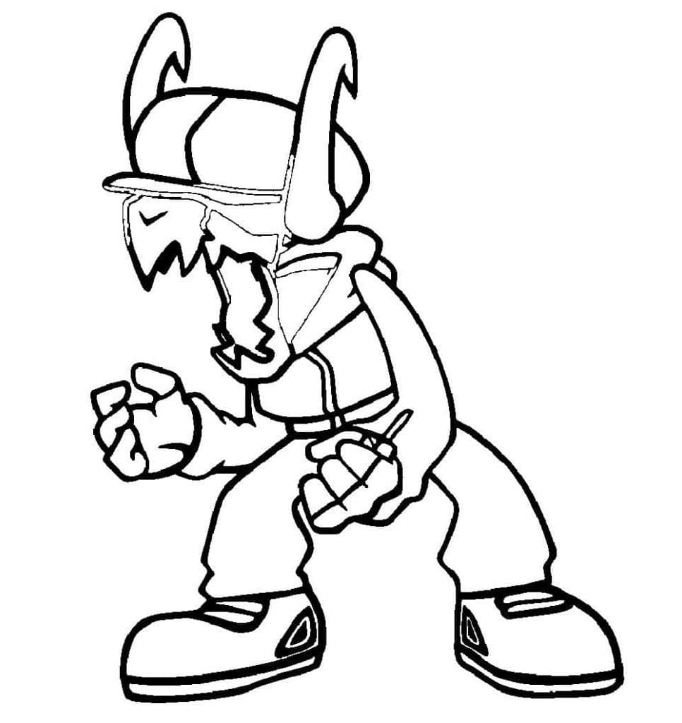 Tabi in Friday Night Funkin Stealthy Rhythms Coloring Page