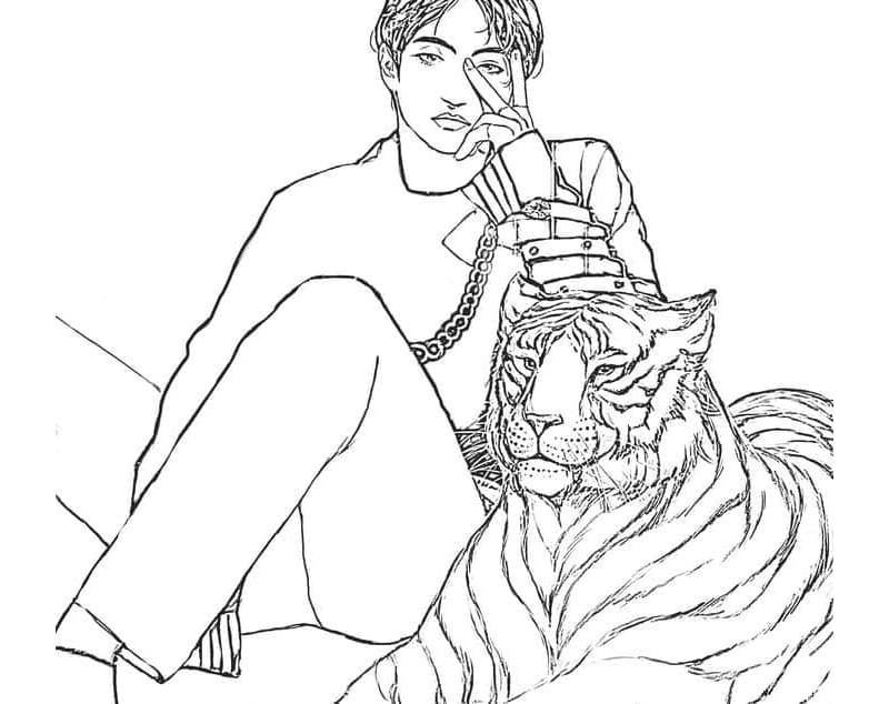 Taehyung from BTS Free For Women Coloring Page