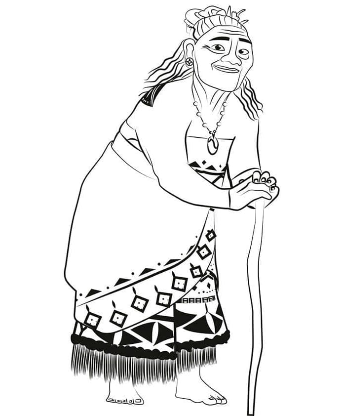 Tala from Disney Moana Free Printable Coloring Page