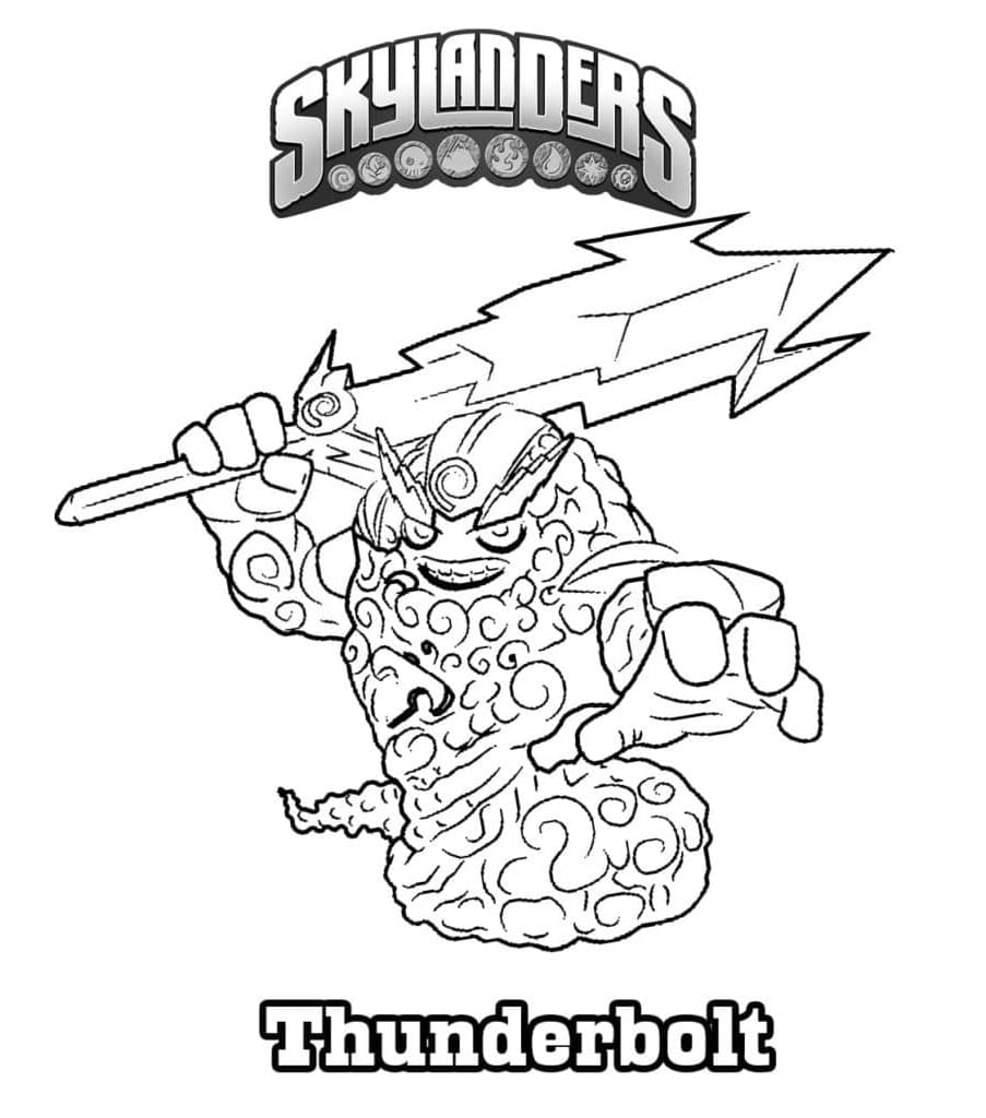 Thunderbolt Skylanders Free For Kids Coloring Page