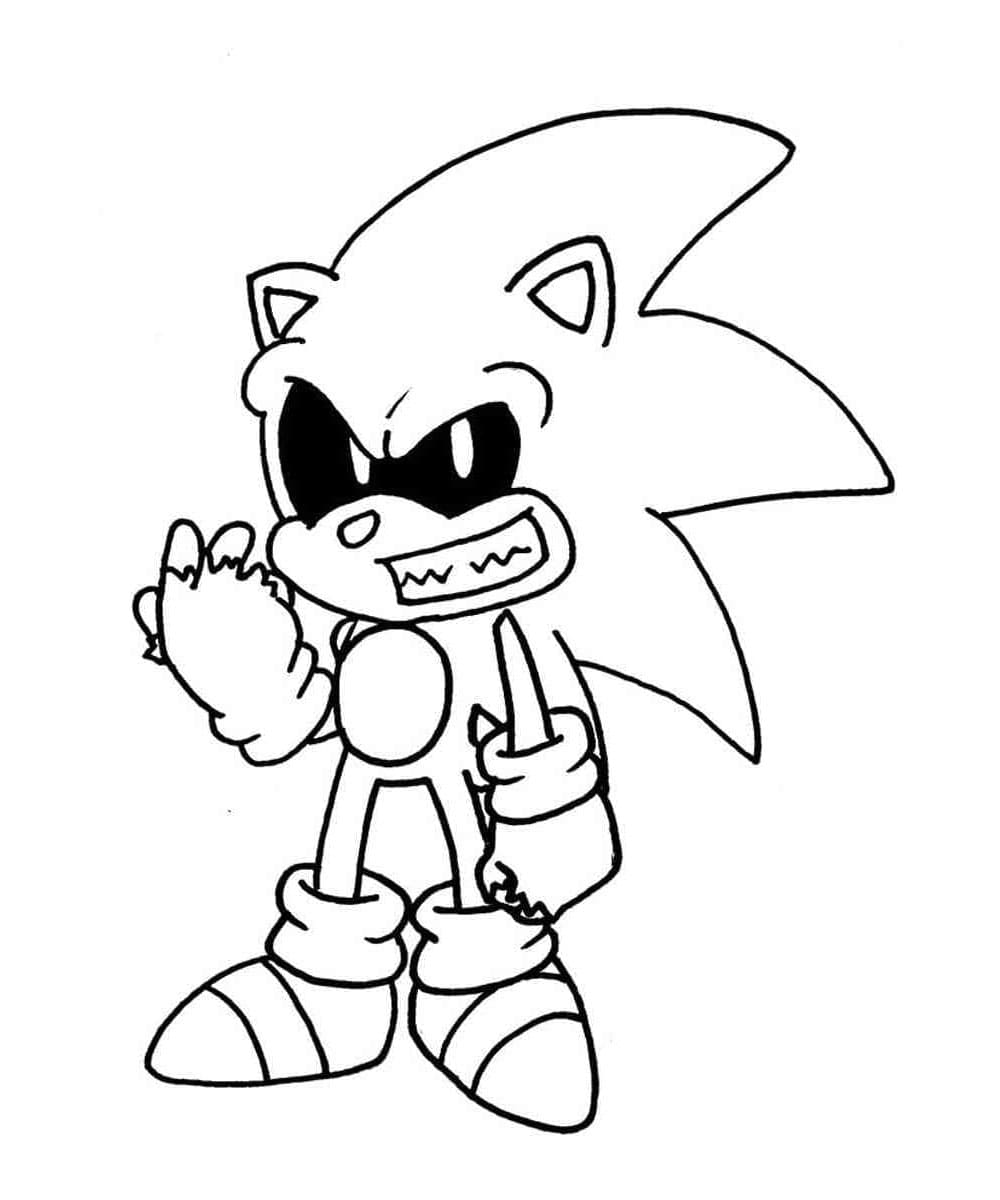 Tiny Sonic Exe Coloring Page