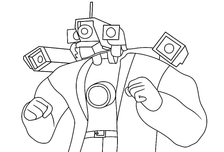 Titan Cameraman From Skibidi Toilet Coloring Page