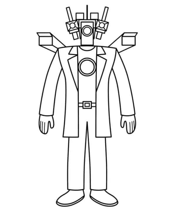 Titan Cameraman from Skibidi Toilet Free Coloring Page