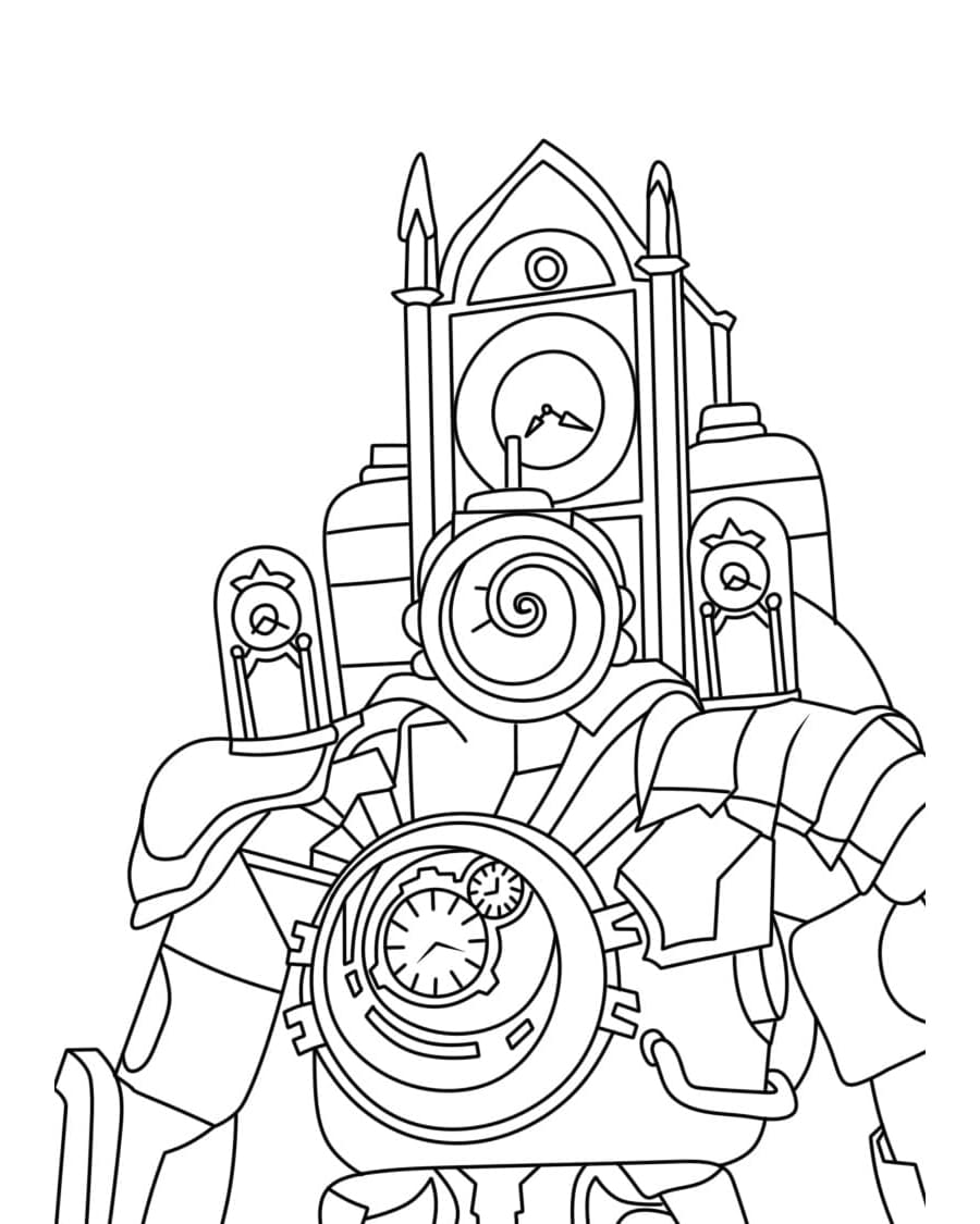 Titan Clock Man Free Coloring Page