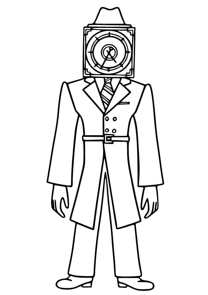 Titan Clock Man Free For Kids Coloring Page