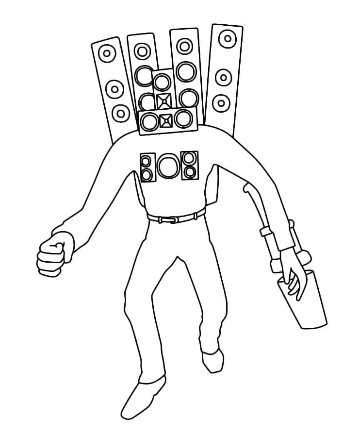 Titan Speakerman Free Printable Coloring Page