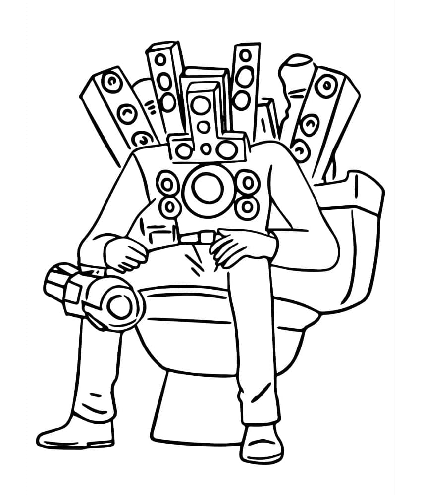 Titan Speakerman Skibidi Toilet Free Coloring Page