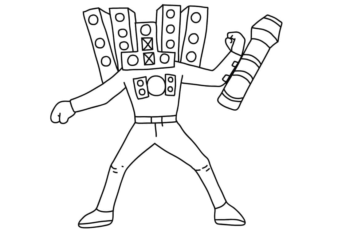 Titan Speakerman in Skibidi Toilet Free Coloring Page