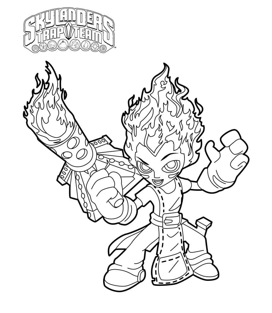 Torch Skylanders Free For Kids Coloring Page