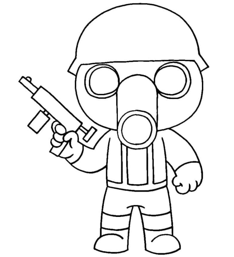 Torcher Costume in Piggy Roblox Coloring Page