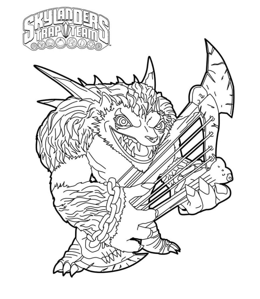 Trap Team Wolfgang Skylanders Free Printable Coloring Page