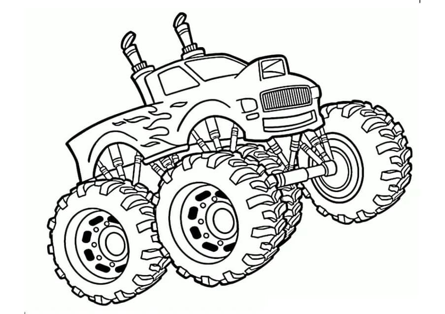 Truck Monster Free Image Coloring Page