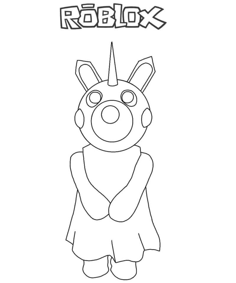 Unicorn Costume in Piggy Coloring Page