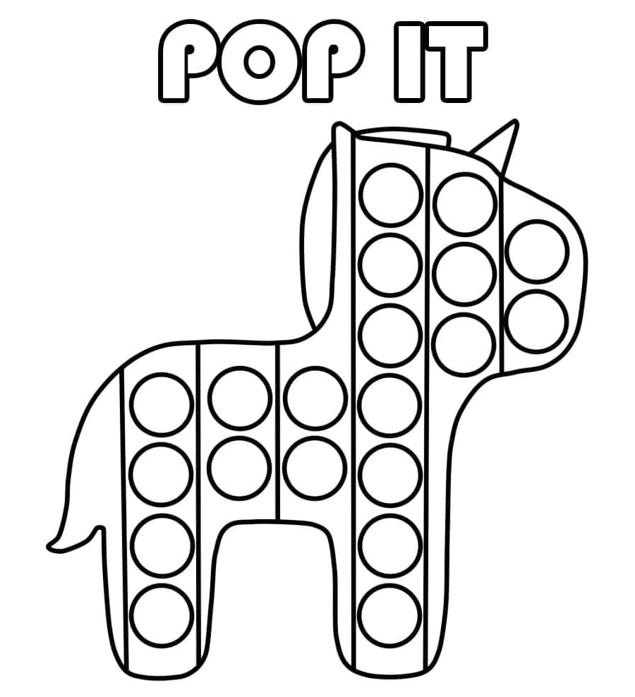 Unicorn Pop It Coloring Page