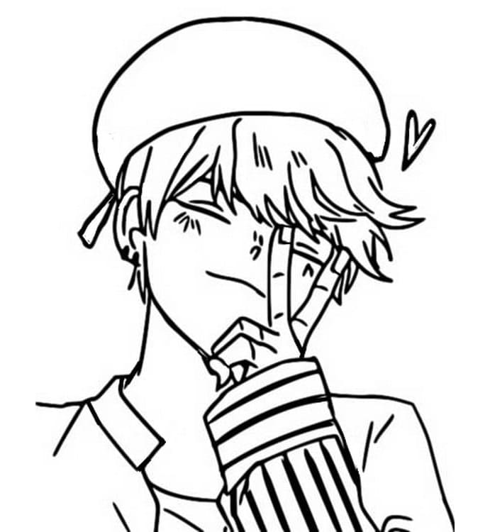 V in BTS Free For Women Coloring Page