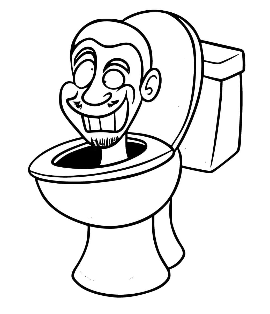 Very Funny Skibidi Toilet Free Printable Coloring Page