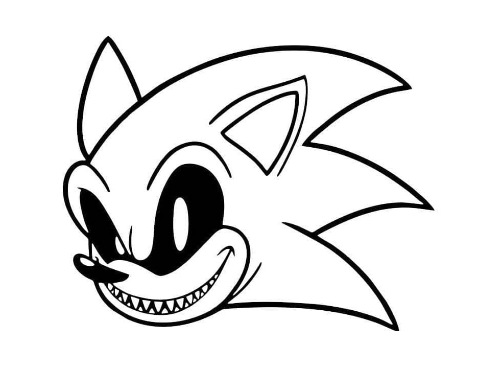 Visage of Sonic Exe Coloring Page