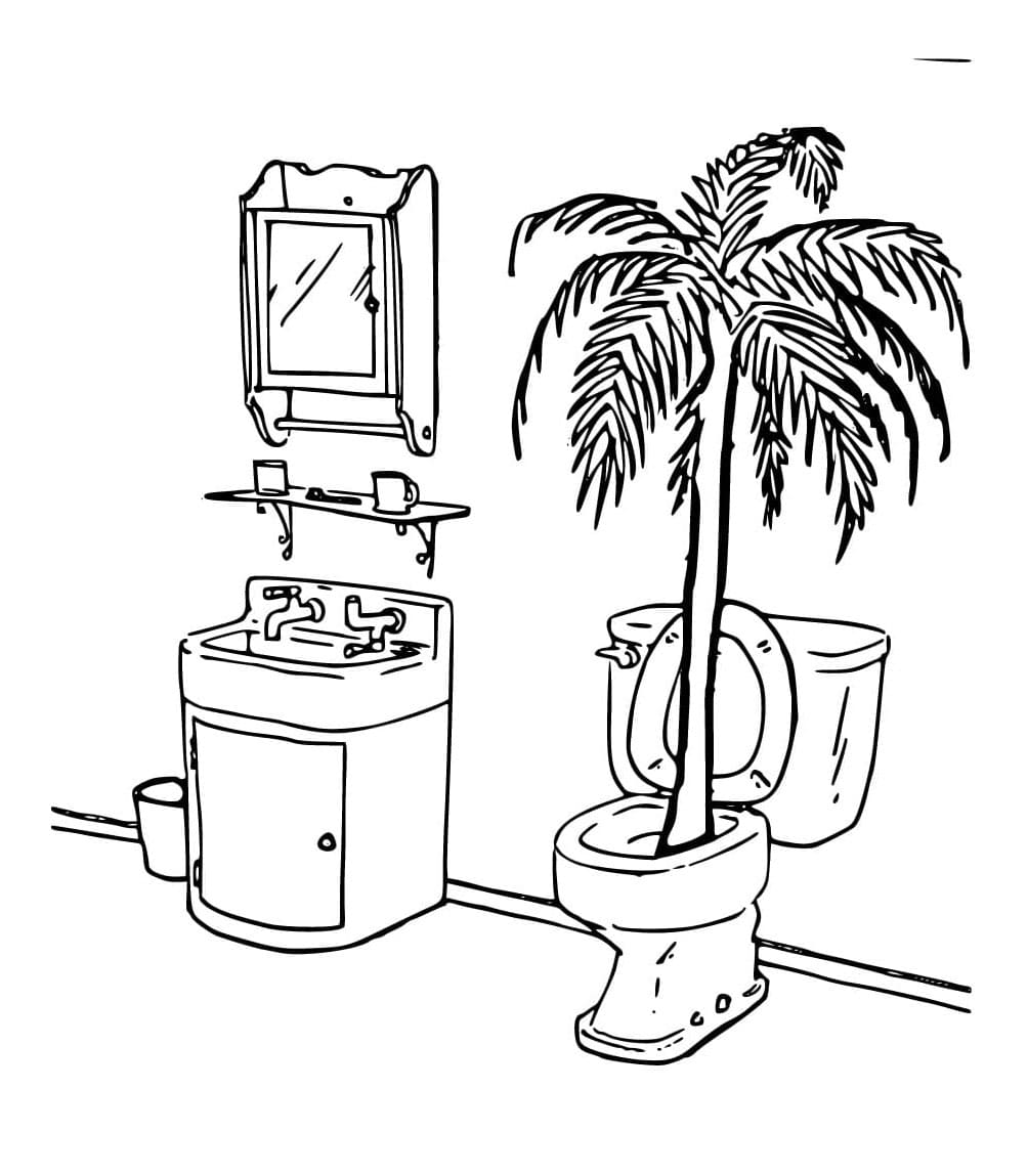 Wacky Wednesday Bathroom Adventures Coloring Page