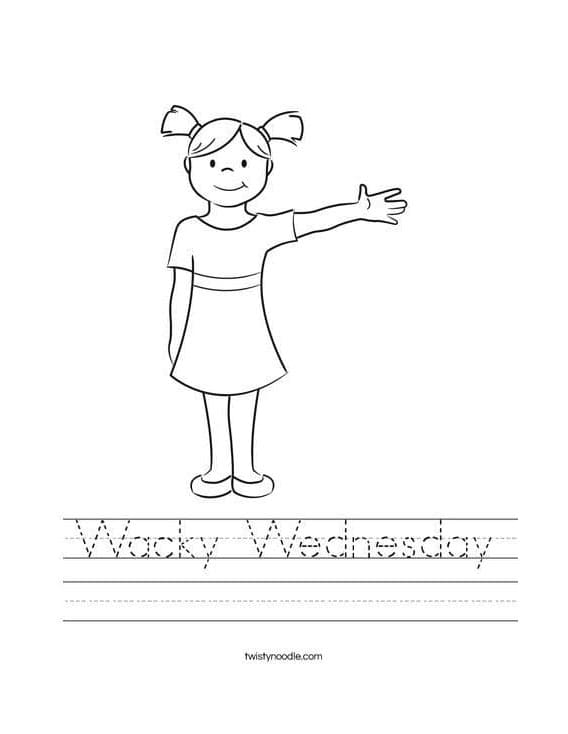 Wacky Wednesday Printing Coloring Page