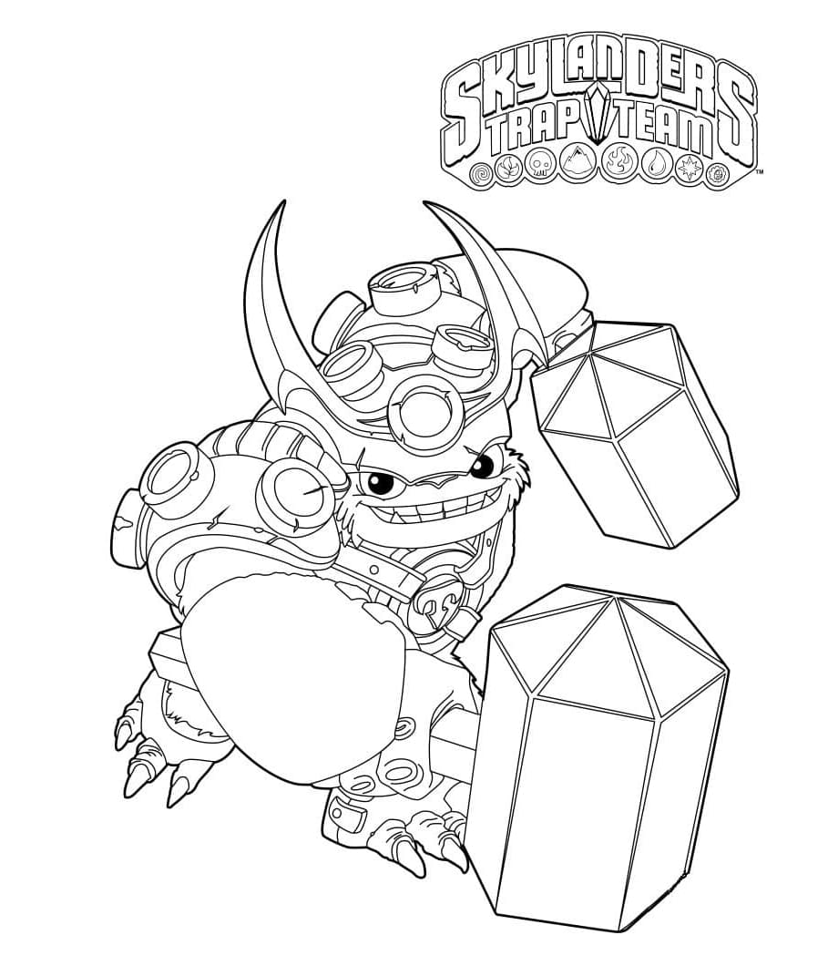 Wallop Skylanders Free For Kids Coloring Page