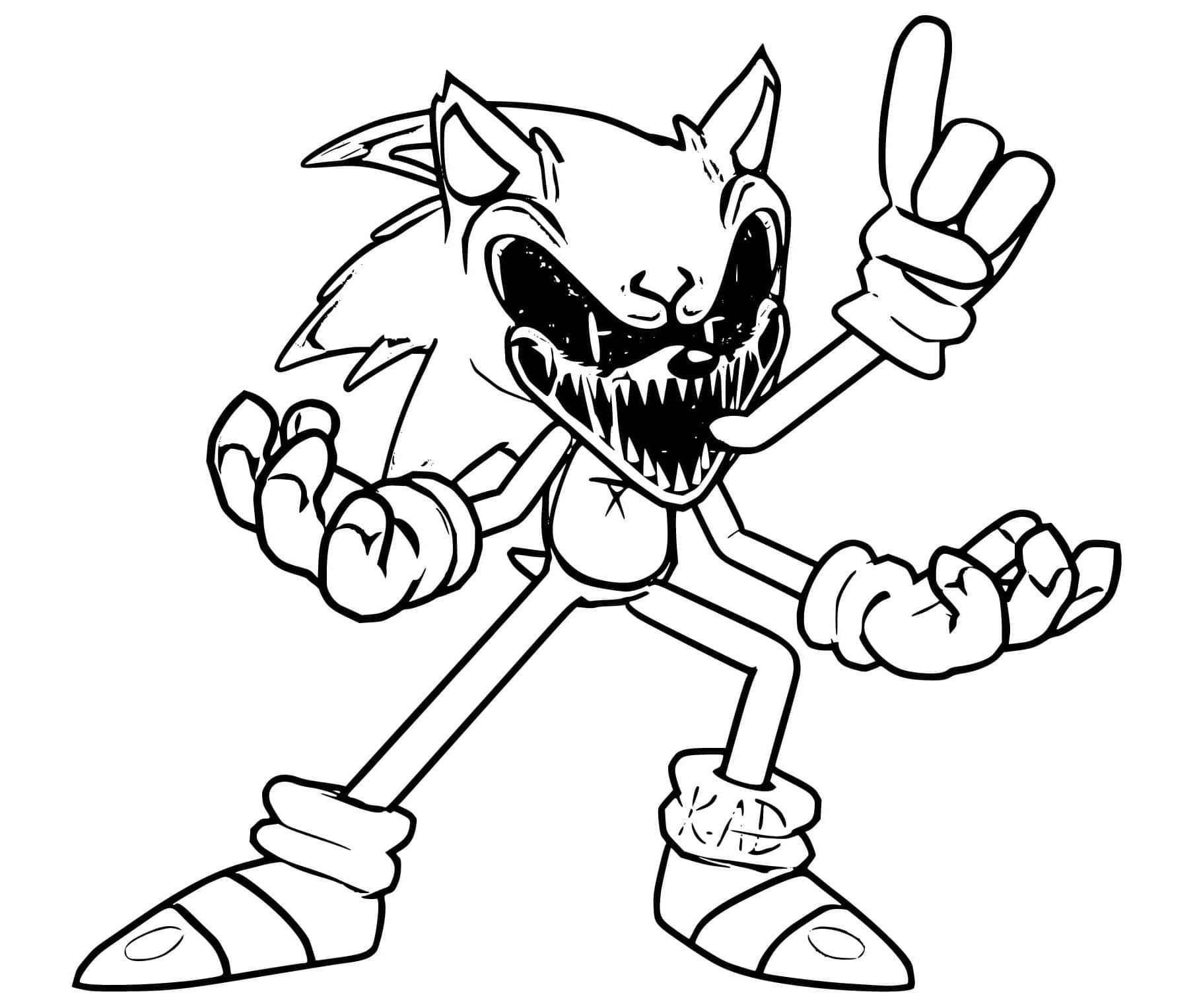 Wicked Sonic Exe Coloring Page