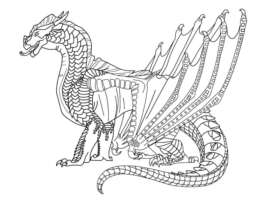 Wings of Fire Enigmatic Dragon Fusion Coloring Page