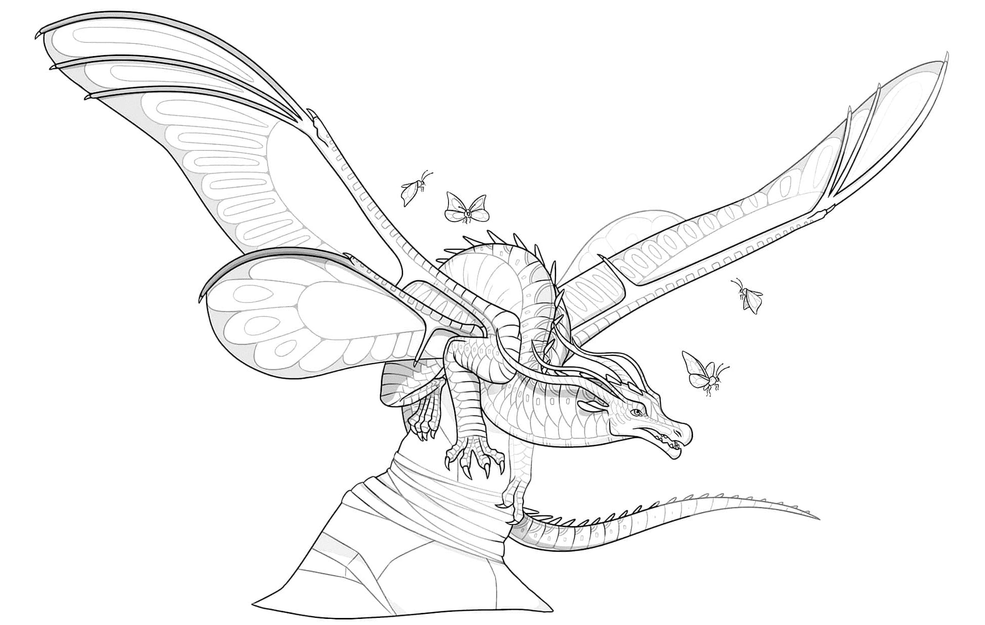 Wings of Fire Gossamer Silkwing Coloring Page