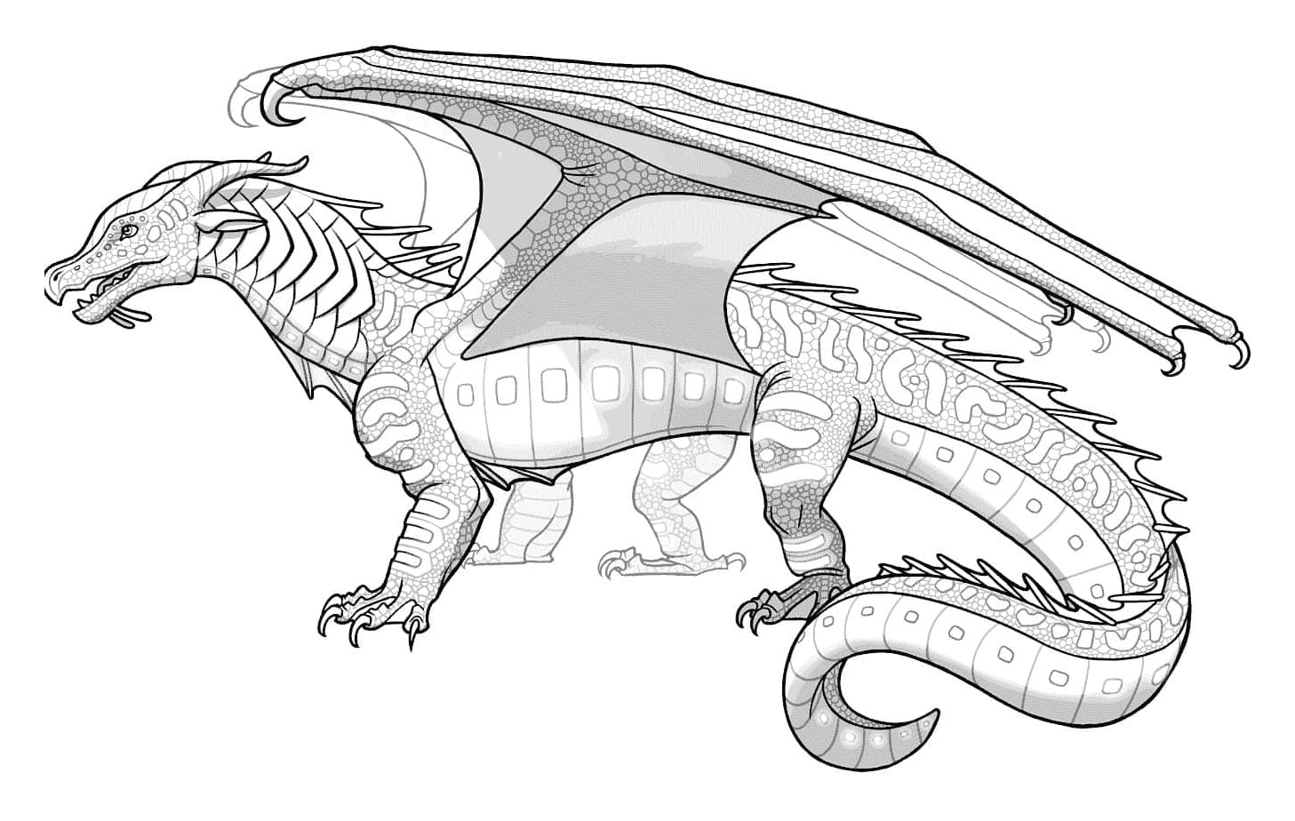 Wings of Fire Marine Seawings Fury Coloring Page