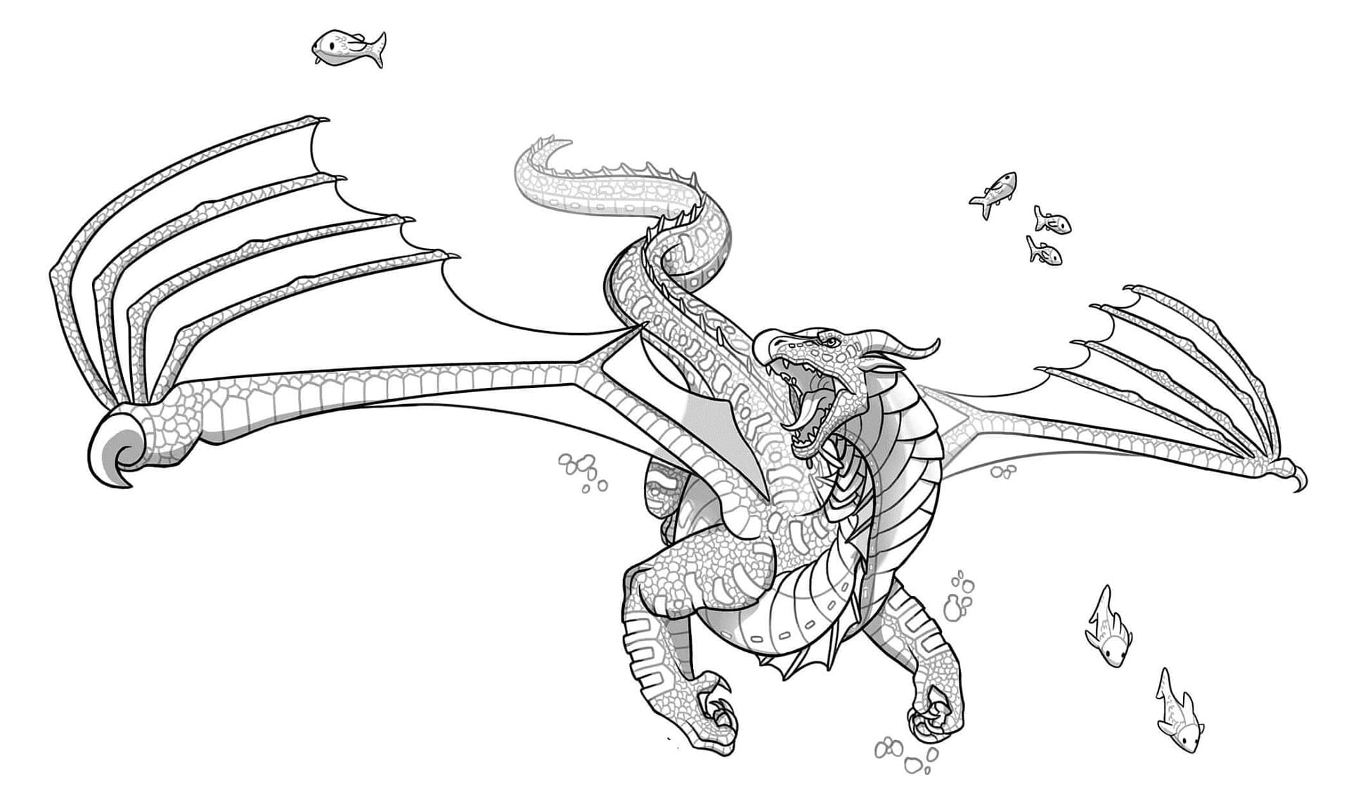 Wings of Fire Oceanic Seawing Tempest Coloring Page