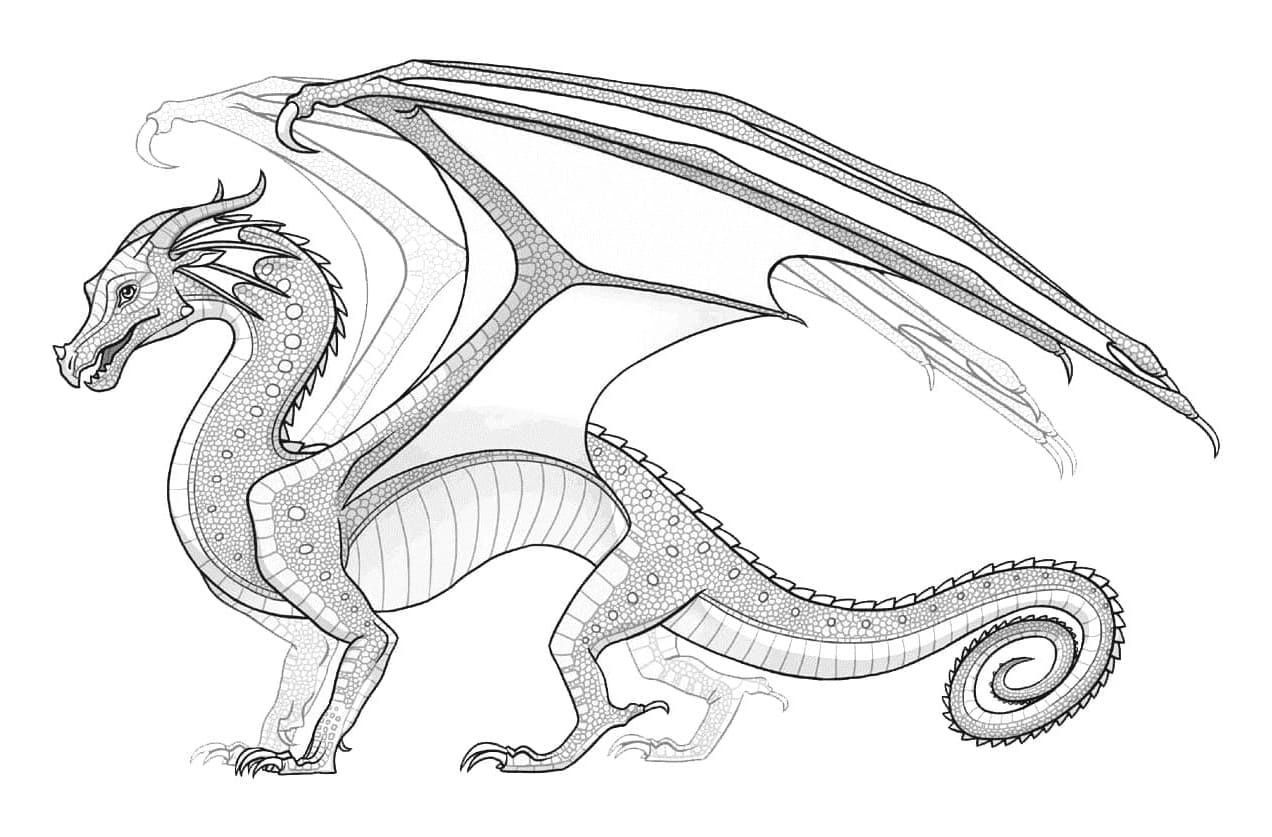 Wings of Fire RainWings Cascade Coloring Page