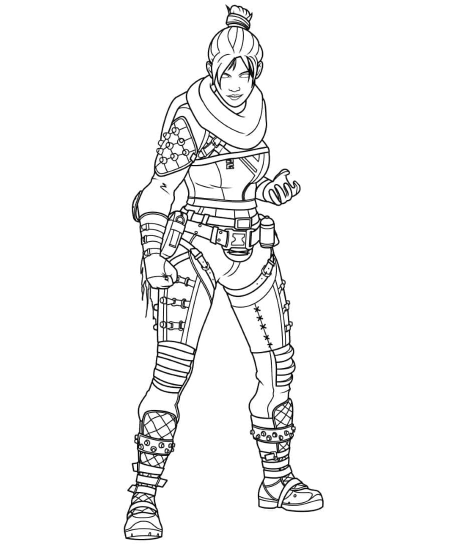 Wraith in Apex Legends Free Coloring Page