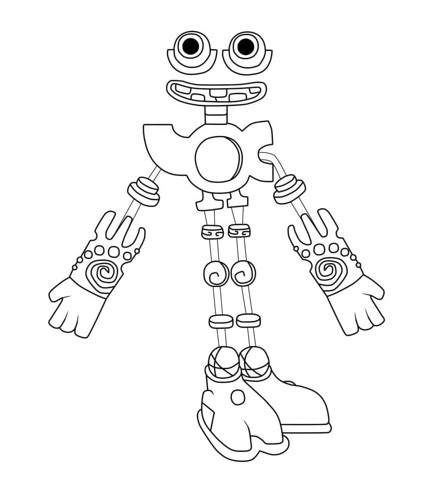 Wubbox Happy Coloring Page