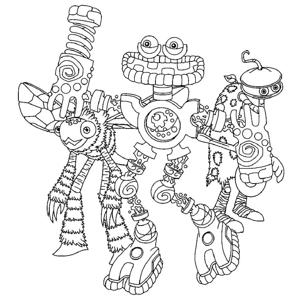 Wubbox fun with Friends Coloring Page