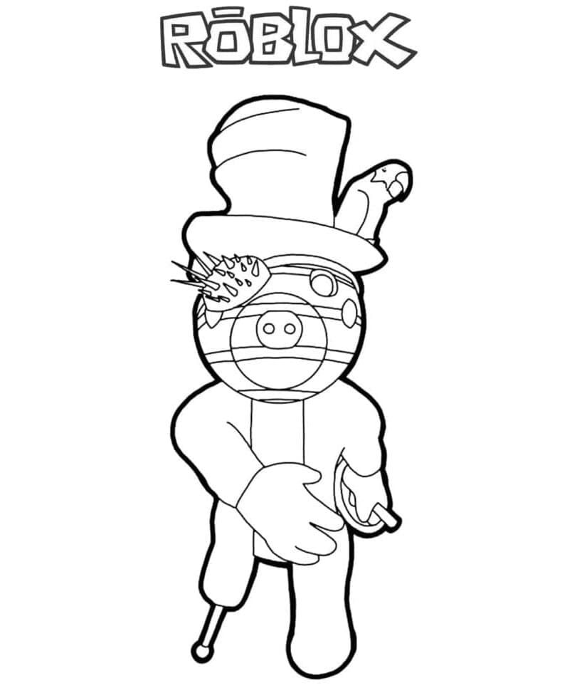 Zack from Piggy Roblox Coloring Page