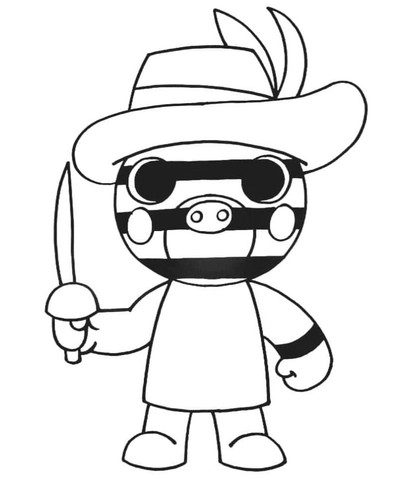 Zizzy Costume in Piggy Roblox Coloring Page