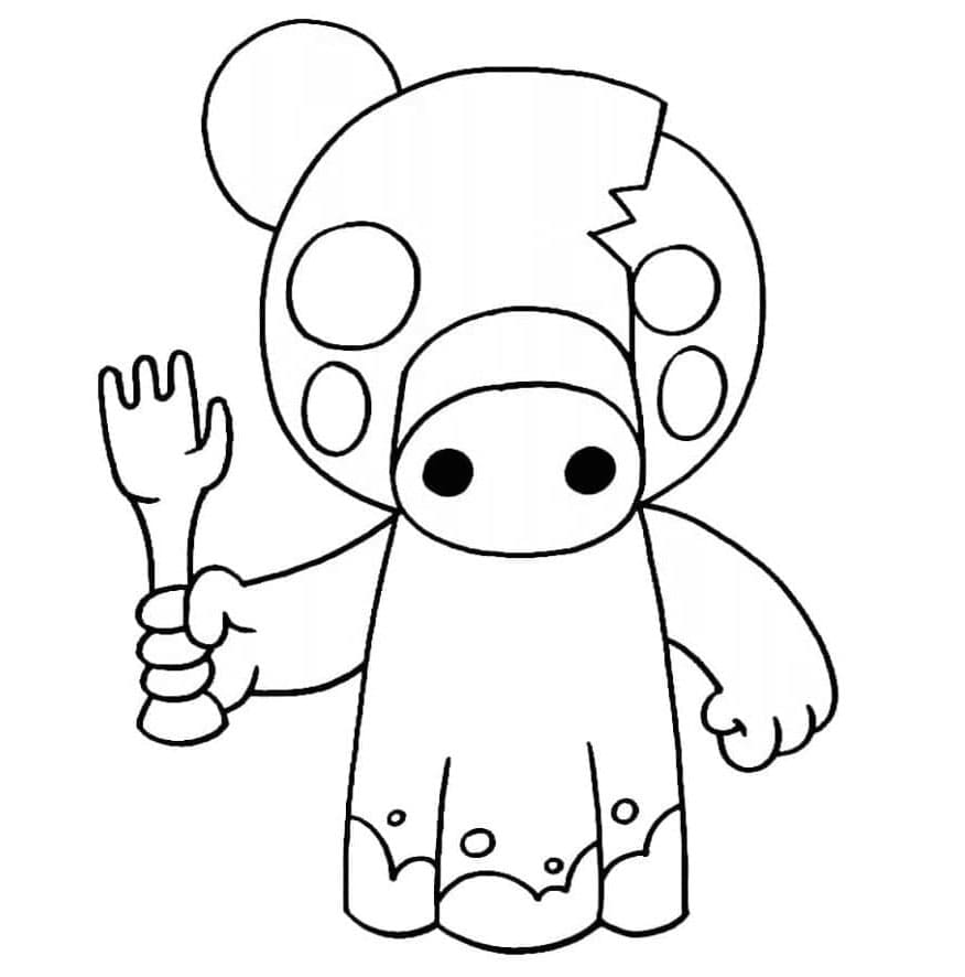 Zompiggy Costume in Piggy Coloring Page