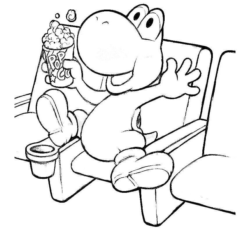 Blissful Yoshi Adventure Coloring Page