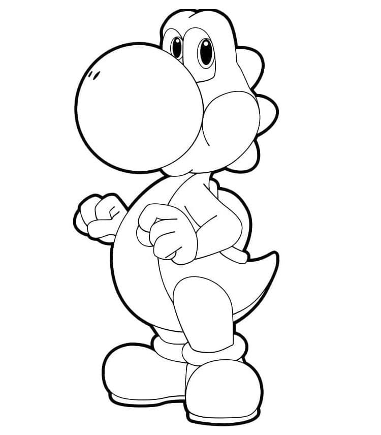 Charming Yoshi Coloring Page