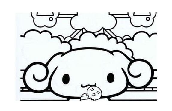 Cinnamoroll's Face Accessory Coloring Page