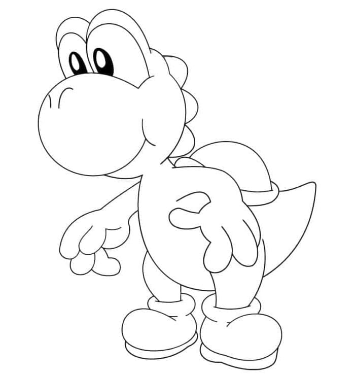 Cute Yoshi Printable Colorful Coloring Page